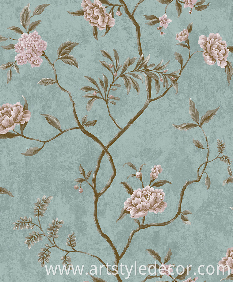 Exquisite floral thickened wallpaper